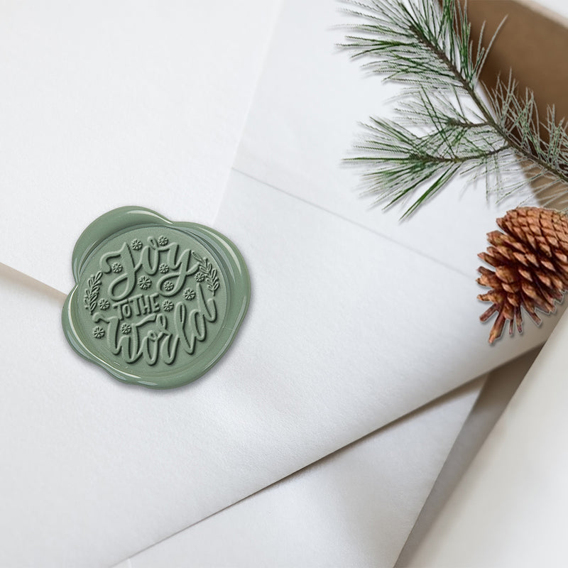 Joy Adhesive Christmas Wax Seal Stickers 8PK - Hand Pressed 1 1/4"