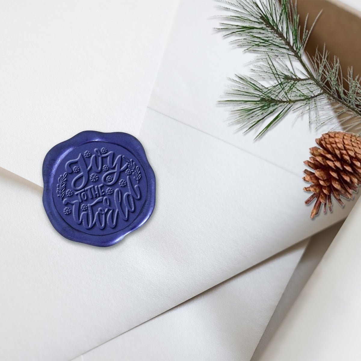 Joy Adhesive Christmas Wax Seal Stickers 8PK - Hand Pressed 1 1/4" - Nostalgic Impressions