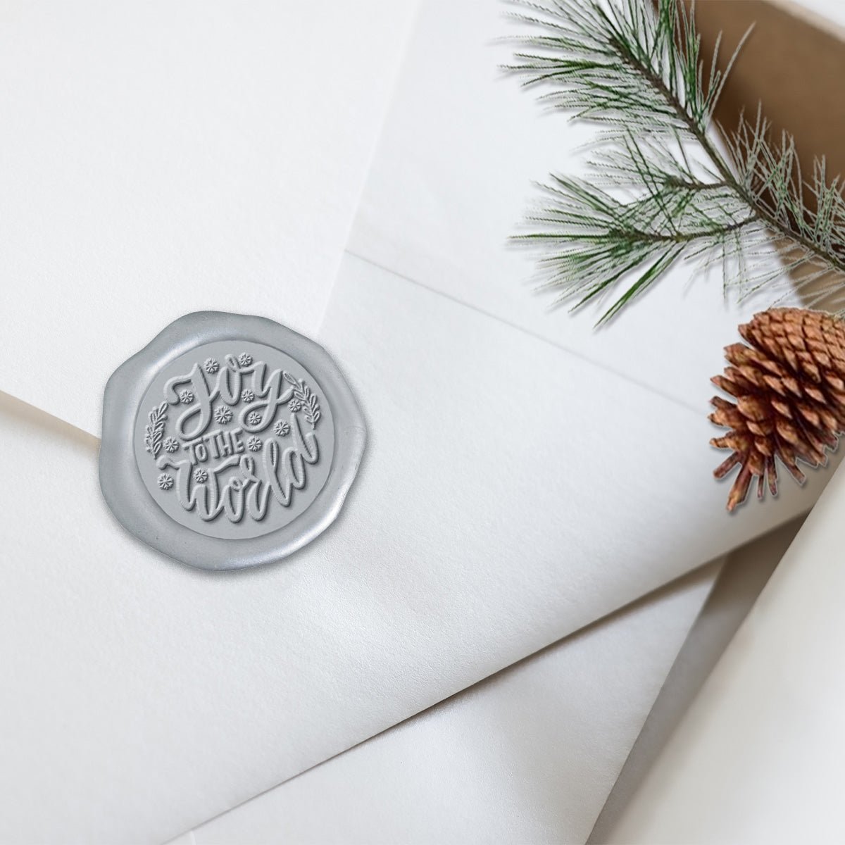 Joy Adhesive Christmas Wax Seal Stickers 8PK - Hand Pressed 1 1/4" - Nostalgic Impressions