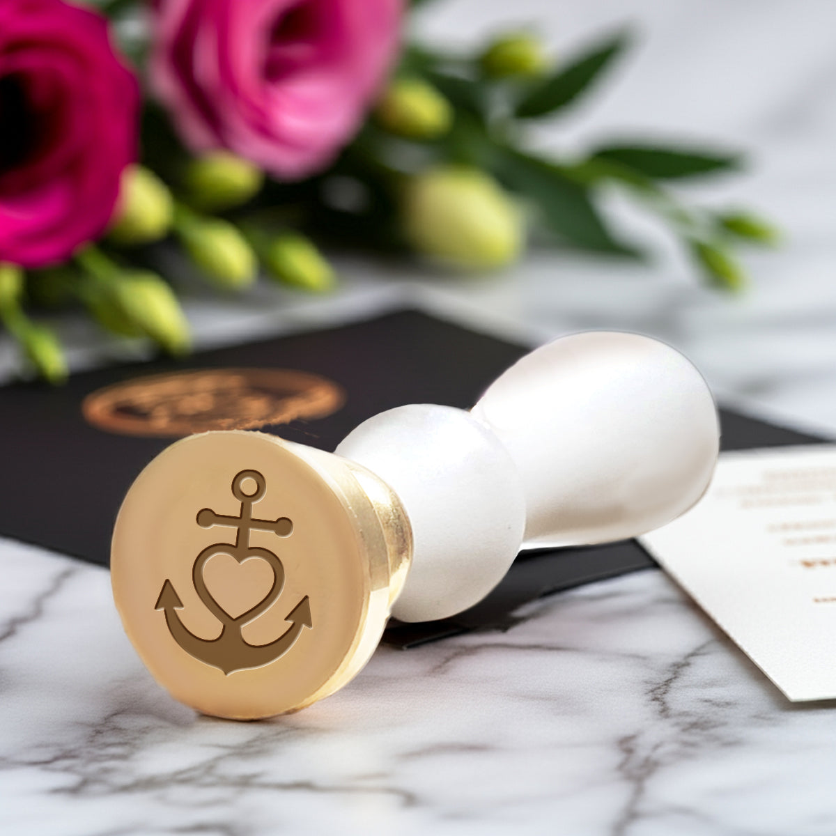 Anchored Heart Wax Seal Stamp #1382 -USA Handcrafted