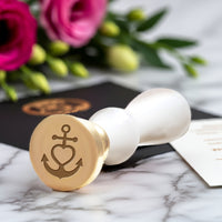 Anchored Heart Wax Seal Stamp #1382 -USA Handcrafted
