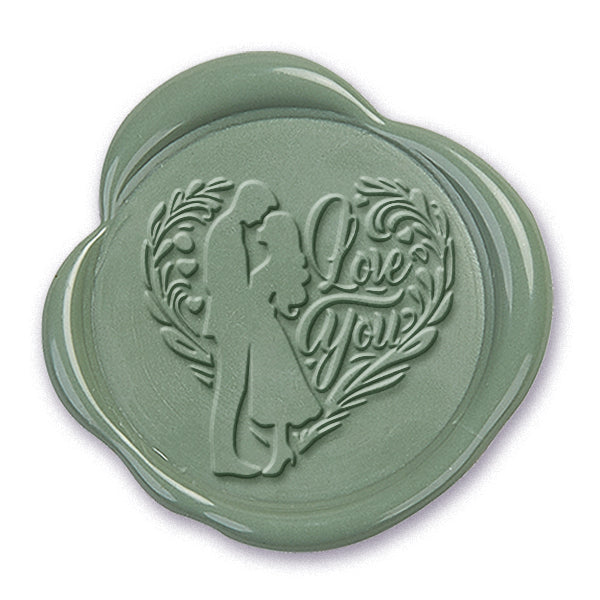 Couple with a Heart Wax Seal Stamp #1383-USA Handcrafted