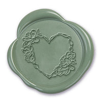 Floral Heart Wax Seal Stamp #1384 -USA Handcrafted
