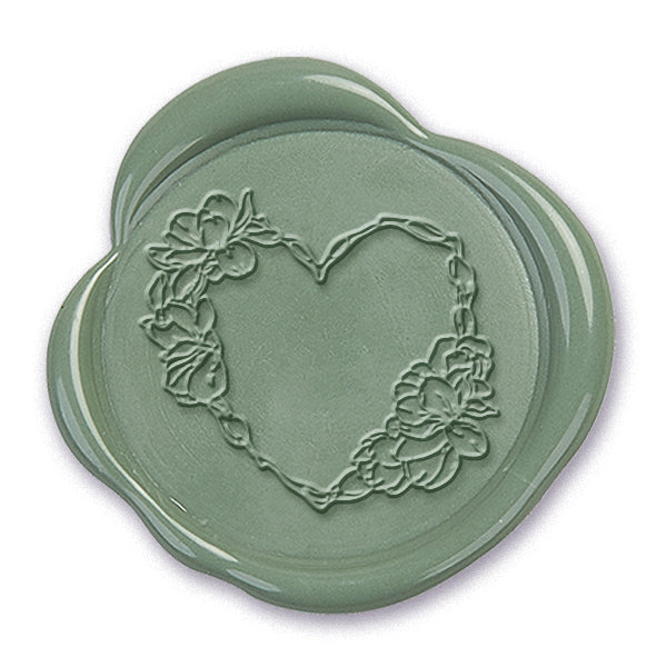 Floral Heart Wax Seal Stamp #1384 -USA Handcrafted