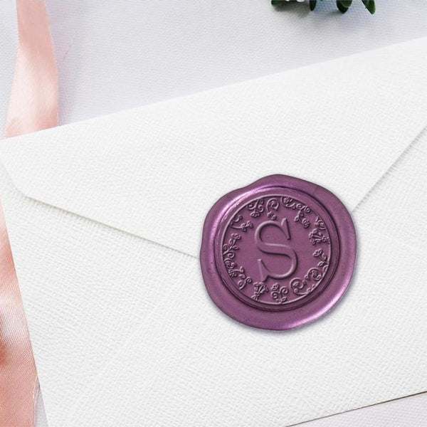Annabella Single Initial Adhesive Wax Seals #1722 Bundle with Stamp - Nostalgic Impressions