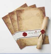 Aged Parchment Stationery Paper - 8.5 x 11” - Printed Antique Texture - 20 Pack - Printer Friendly