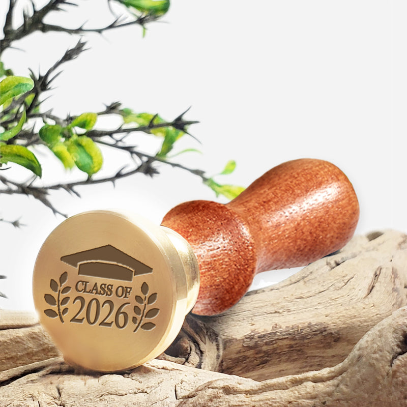 Graduation Class of 2026 Wax Seal Stamp with Rosewood Wood Handle - Nostalgic Impressions