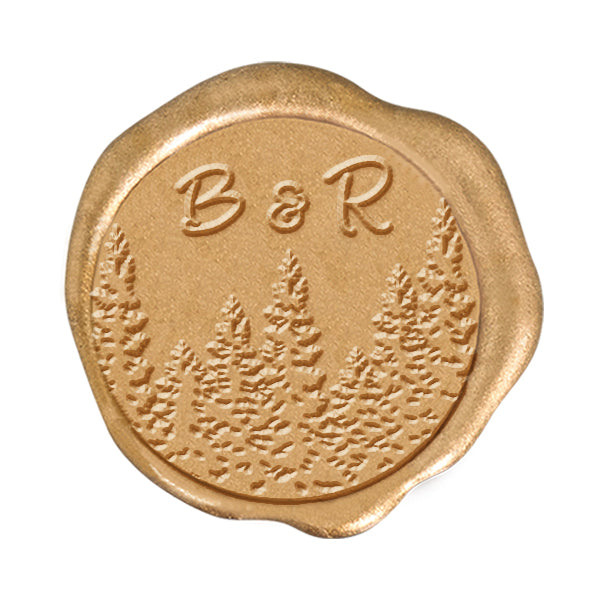 Woodlands Custom Wedding Monogram Wax Seal Stamp 2 Initial #2519