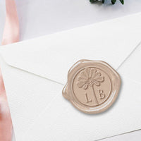 Royal Palm Custom Wedding Wax Seal Stamp #2 letters 2520 - Nostalgic Impressions