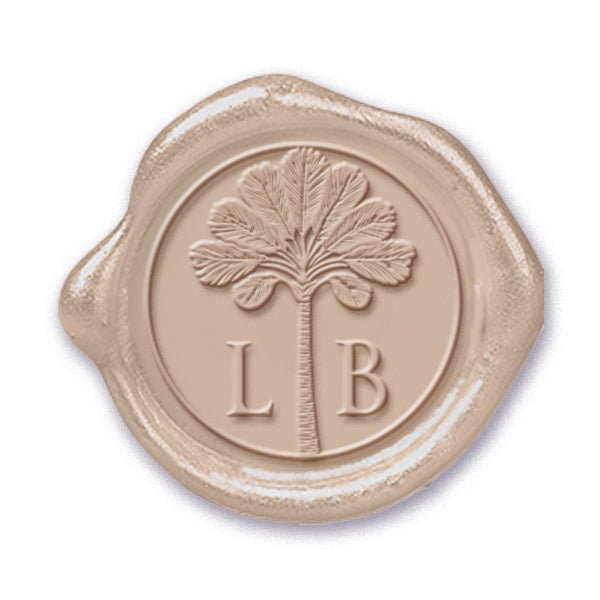 Royal Palm Wedding Monogram Adhesive Wax Seals #2520 Bundle with Stamp - Nostalgic Impressions
