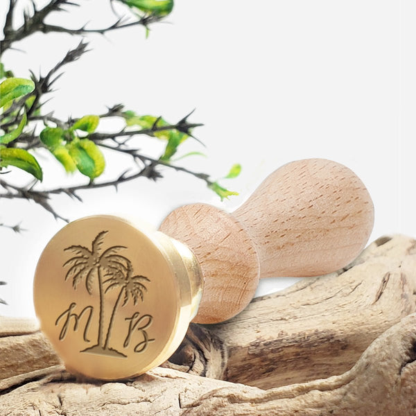 Adinodia Palm 2 Letters Custom Wax Seal Stamp #2521 - Nostalgic Impressions