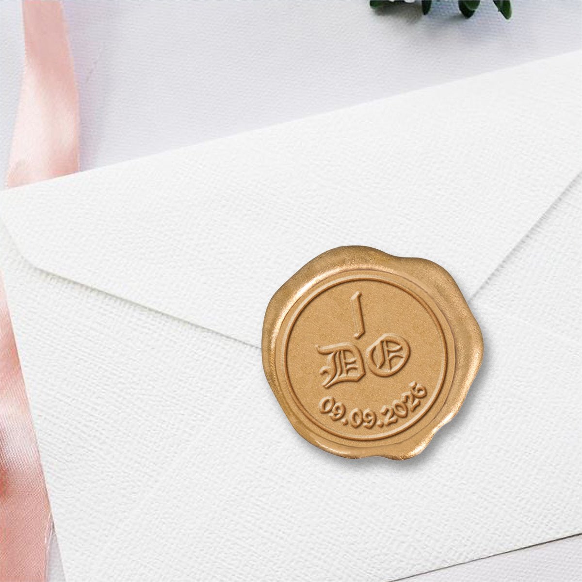 I DO with Custom Date Wax Seal Stamp #2523 - Nostalgic Impressions