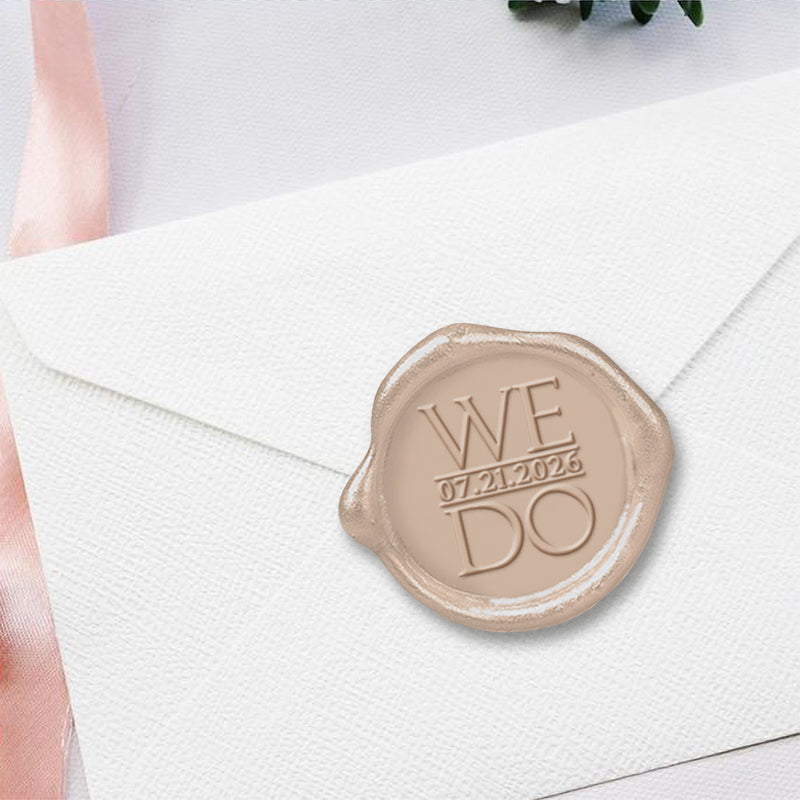 We Do Wedding  Date Wax Seal Stamp with Custom Date -#2524