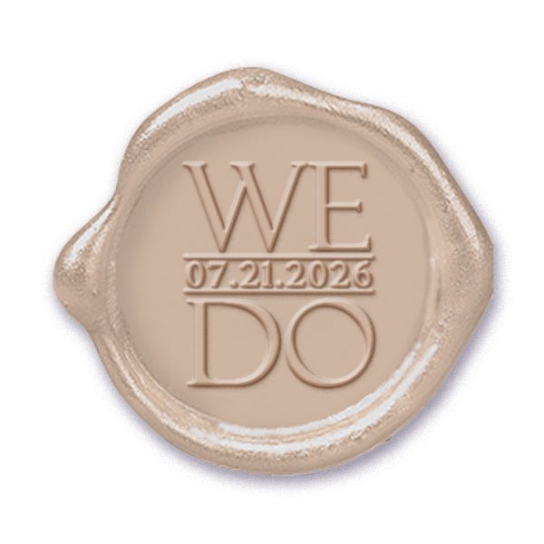 We Do Wedding Date Wax Seal Stamp with Custom Date - #2524 - Nostalgic Impressions