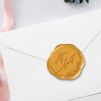 At Last Wedding Monogram with Date Adhesive Wax Seals #2586 bundle with stamp - Nostalgic Impressions