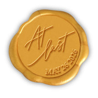 At Last Wedding Monogram with Date Adhesive Wax Seals #2586 bundle with stamp - Nostalgic Impressions