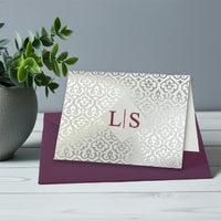 Personalized Foil Note Cards: 2 Initial with choice of Design, Font & Envelopes by Nostalgic Impressions
