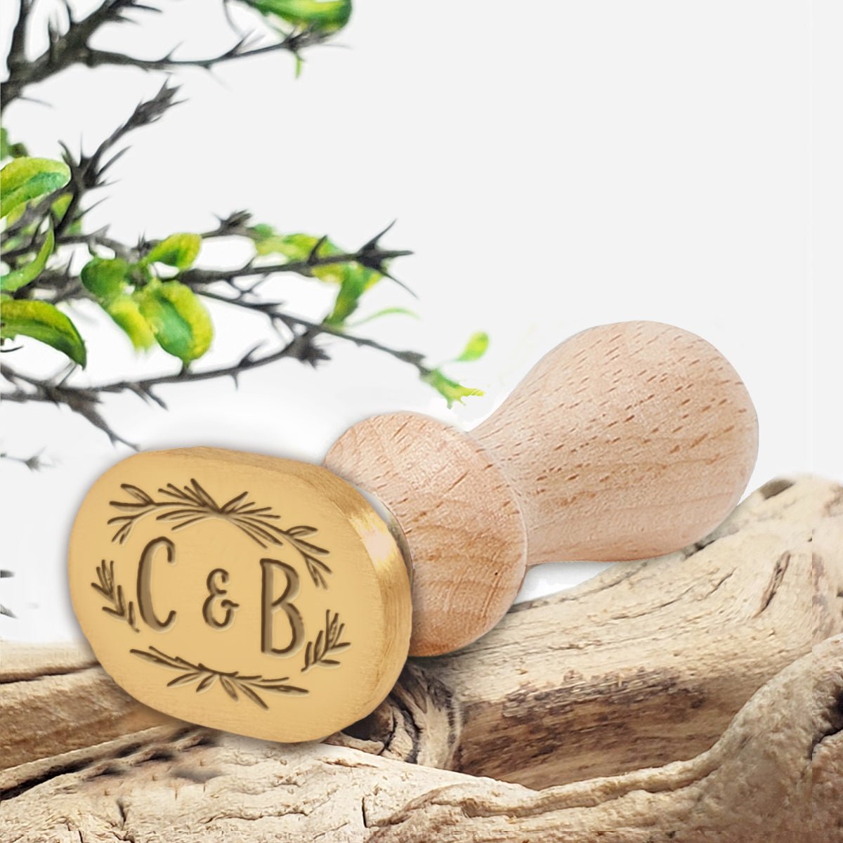 Chiara Wedding Monogram Custom Wax Seal Stamp with Choice of Handle #2590 - Nostalgic Impressions