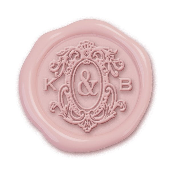 Victorian Wedding Monogram Adhesive Wax Seals #3382 Bundle with Stamp - Nostalgic Impressions