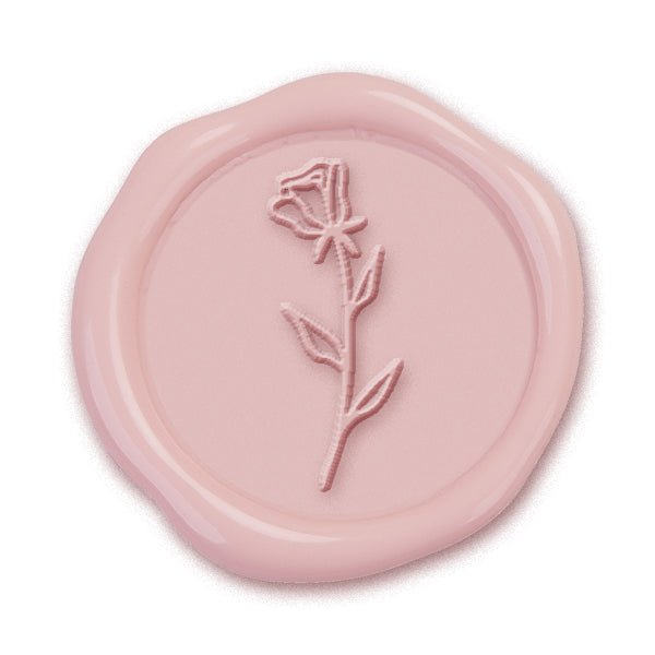 Rose Stem Hand Pressed Adhesive Wax Seals #3388PNS - Nostalgic Impressions