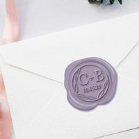 Modernist Wedding Monogram Adhesive Wax Seals #3389 Bundle with Stamp - Nostalgic Impressions