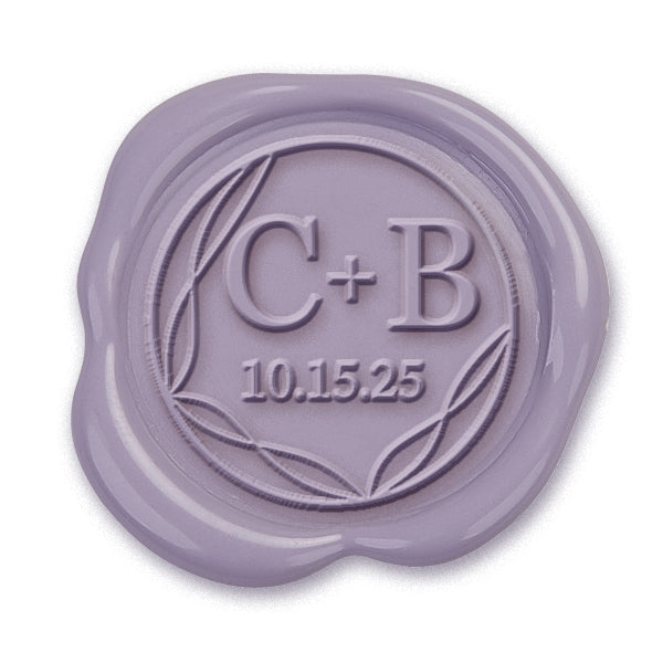 Modernist Wedding Monogram Adhesive Wax Seals #3389 Bundle with Stamp - Nostalgic Impressions