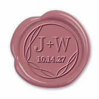 Modernist Wedding Monogram Adhesive Wax Seals #3389 Bundle with Stamp
