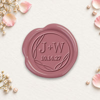 Modernist Wedding Monogram Adhesive Wax Seals #3389 Bundle with Stamp