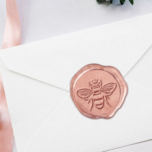 Bee with Crown Hand Pressed Adhesive Wax Seals #3701PNS - Nostalgic Impressions