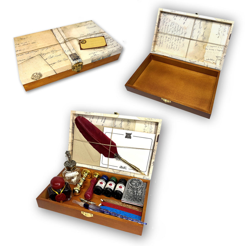 Classic Wooden Desktop Writing Keepsake Box –Stationery & Writing Organizer-Made In Italy by Nostalgic Impressions