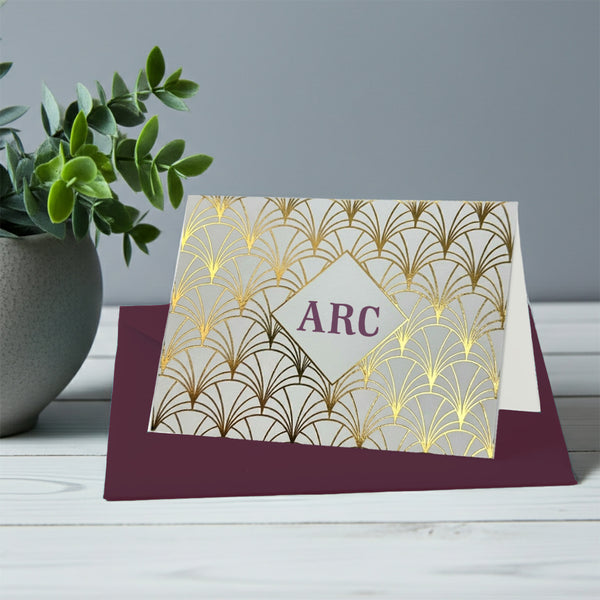 Personalized Foil 3 Initial Monogram Note Cards with Envelopes by Nostalgic Impressions