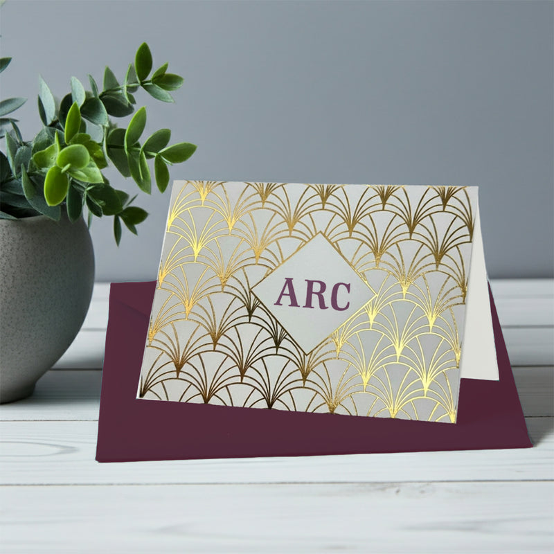 Personalized Foil 3 Initial Monogram Note Cards with Envelopes by Nostalgic Impressions