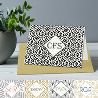 Personalized Foil 3 Initial Monogram Note Cards with Envelopes by Nostalgic Impressions