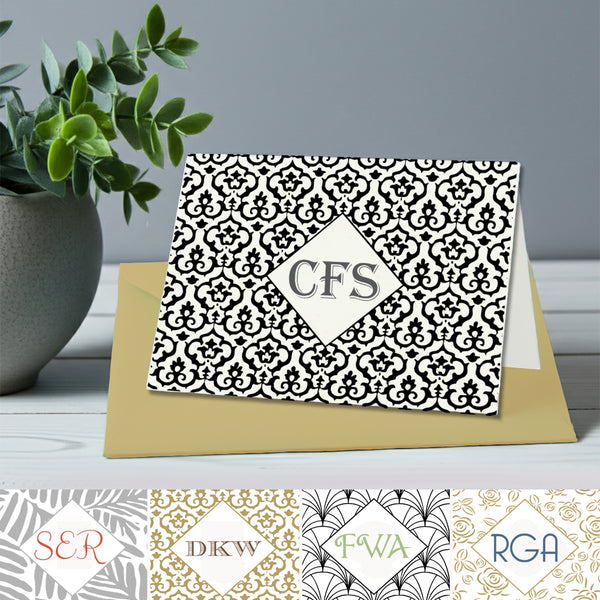 Personalized Foil 3 Initial Monogram Note Cards with Envelopes by Nostalgic Impressions