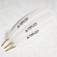 Promotional White Ballpoint  Feather Pen with Custom Logo or Personalization