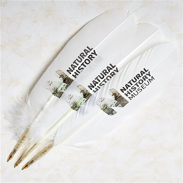 Promotional White Ballpoint  Feather Pen with Custom Logo or Personalization