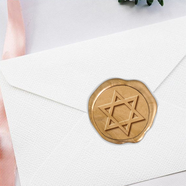 Star of David Hand Pressed Adhesive Wax Seals #4502 - Nostalgic Impressions