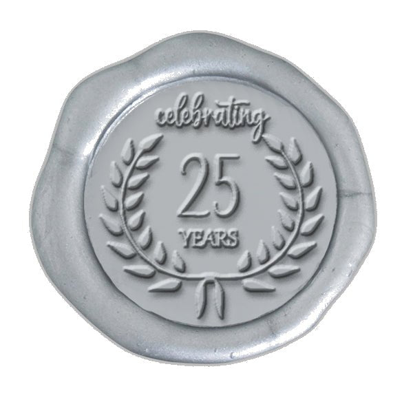 25th Anniversary Hand Pressed Adhesive Wax Seals #5020 - 25PNS - Nostalgic Impressions