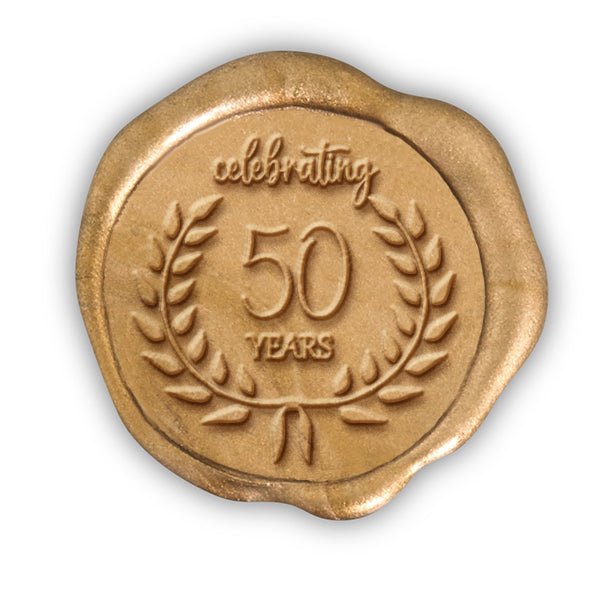 50th Anniversary Hand Pressed Adhesive Wax Seals #5020 - 50PNS - Nostalgic Impressions