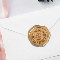 50th Anniversary Hand Pressed Adhesive Wax Seals #5020 - 50PNS - Nostalgic Impressions