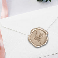 Botanical Sage Hand Pressed Wedding Motif Adhesive Wax Seals #5052