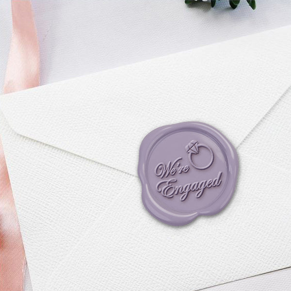 We're Engaged Hand Pressed Adhesive Wax Seals #5068PNS - Nostalgic Impressions