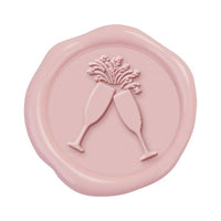 Champagne Glasses Hand Pressed Adhesive Wax Seals #5075PNS - Nostalgic Impressions