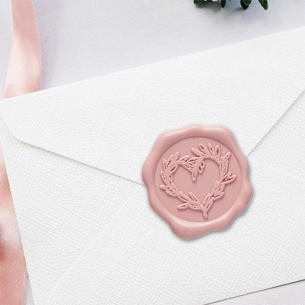 Branch Heart Hand Pressed Wedding Motif Adhesive Wax Seals #5155 - Nostalgic Impressions