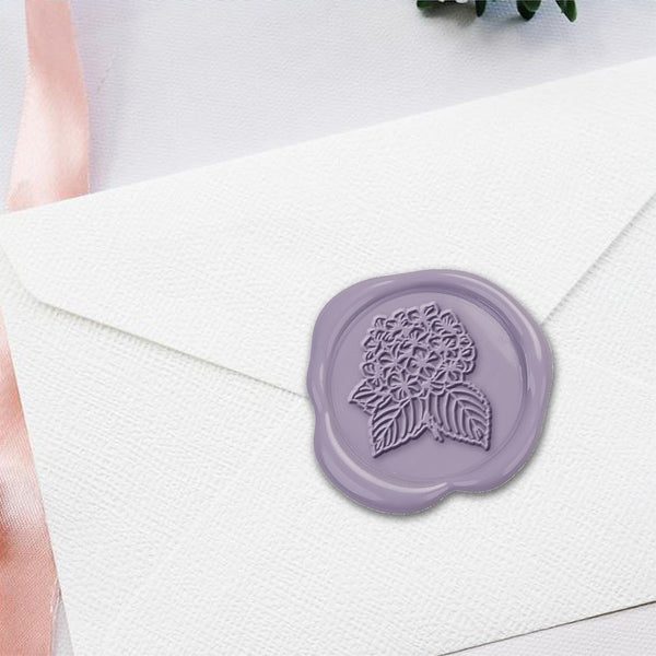 Hydrangea Hand Pressed Adhesive Wax Seals #5156PNS - Nostalgic Impressions