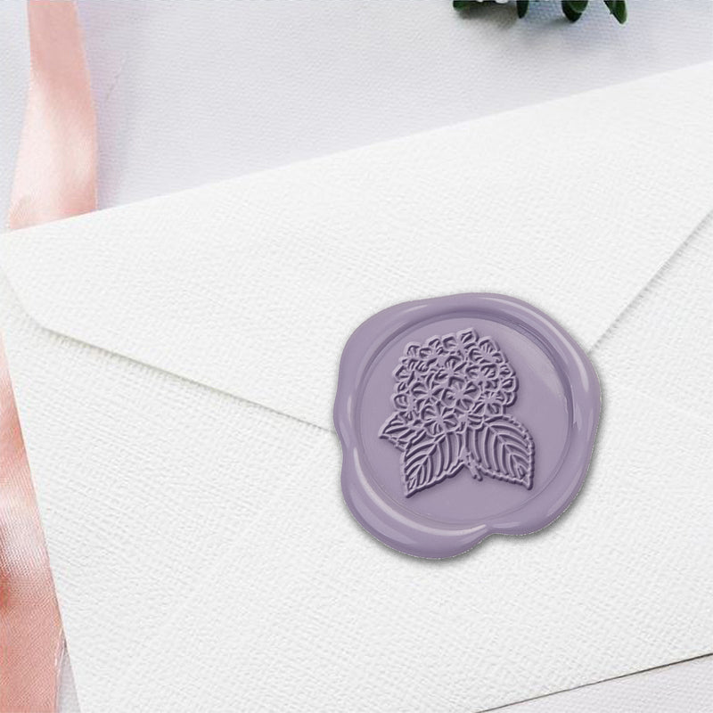 Hydrangea Hand Pressed Adhesive Wax Seals #5156PNS - Nostalgic Impressions