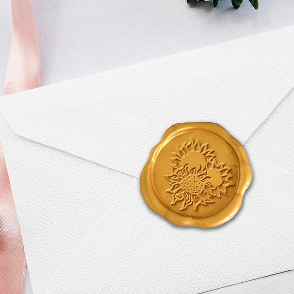 Sunflowers Hand Pressed Adhesive Wax Seals #5164PNS - Nostalgic Impressions