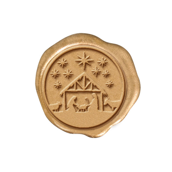 Nativity Christmas Wax Seal Stickers 8PK - Hand Pressed 1 1/4"