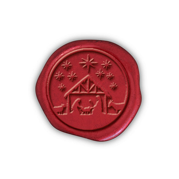 Nativity Christmas Wax Seal Stickers 8PK - Hand Pressed 1 1/4"