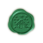 Nativity Christmas Wax Seal Stickers 8PK - Hand Pressed 1 1/4"